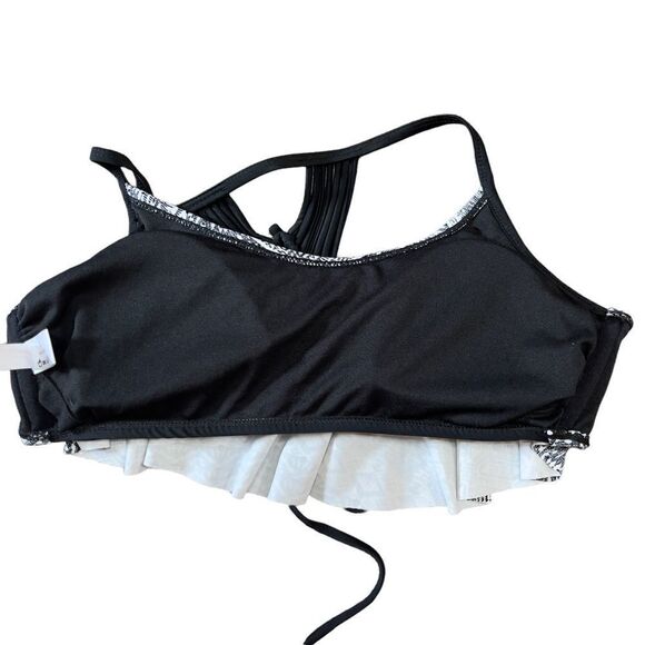 Arizona Jean Co. Black & White Aztec Print Flutter Strings Racer Back Size Large - Picture 6 of 11